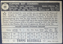 Load image into Gallery viewer, 1952 Topps Baseball Cliff Chambers #68 St. Louis Cardinals MLB Card Black Back