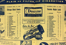 Load image into Gallery viewer, 1959 Maple Leaf Gardens NHL Hockey Program v Chicago Blackhawks George Armstrong