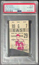 Load image into Gallery viewer, 1966 Muhammad Ali + Chuvalo Maple Leaf Gardens Fight Lot PSA Ticket + Photo +