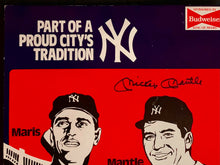 Load image into Gallery viewer, 1980's Mickey Mantle Autographed Signed Budweiser Point Of Sale Sign JSA LOA