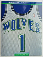 Load image into Gallery viewer, 1989-1990 NBA Minnesota Timberwolves Inaugural Season Yearbook + News Clippings