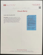 Load image into Gallery viewer, 1986 Chuck Berry Signed Detroit Renaissance Ceter Concert Contract Rock&Roll LOA