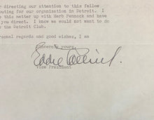 Load image into Gallery viewer, Eddie Collins Autographed Signed Typed Letter 1943 Boston Red Sox MLB HOFer JSA