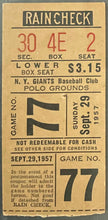Load image into Gallery viewer, 1957 Polo Grounds Last MLB Baseball Game Ticket New York Giants vs Pirates iCert