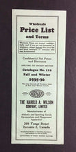 Load image into Gallery viewer, 1936 Hockey Equipment Wholesale Price List Terms Catalog Harold Wilson Company
