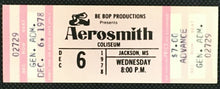 Load image into Gallery viewer, 1978 Aerosmith Concert Ticket Be Bop Productions Mississippi Coliseum Tyler