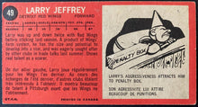 Load image into Gallery viewer, 1964-65 Vintage Detroit Red Wings Larry Jeffrey Topps Tallboy NHL Hockey Card