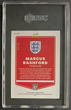 Load image into Gallery viewer, 2021-22 Donruss Road to Qatar #55 Marcus Rashford Optic Blue Prizm 50/99 SGC 9