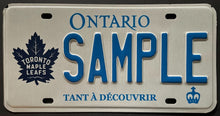Load image into Gallery viewer, 2018 Toronto Maple Leafs NHL Hockey Logo Authentic Ontario License Plate Sample