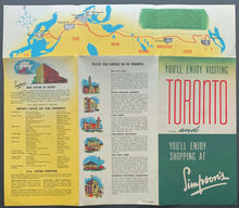 Load image into Gallery viewer, 1950 Simpsons Department Store Toronto Fold Out Map Vintage Advertising Old