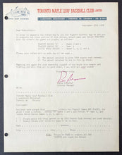 Load image into Gallery viewer, 1958 Toronto Maple Leaf Baseball Club Order Form Playoff Tickets + Letter
