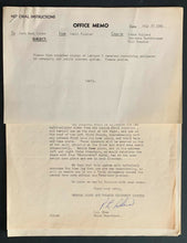 Load image into Gallery viewer, 1960 Toronto Maple Leaf Baseball Club Office Memo + Signed Vintage Letter