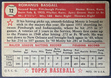 Load image into Gallery viewer, 1952 Topps Baseball Monty Basgall #12 Pittsburgh Pirates Vintage MLB Card