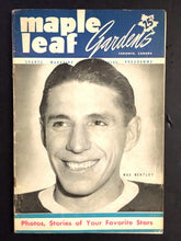 Load image into Gallery viewer, 1951 Maple Leaf Gardens Vintage Program Leafs vs N.Y. Rangers Hockey Max Bentley