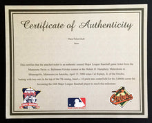 Load image into Gallery viewer, 2000 Baltimore Orioles Cal Ripken Jr 3000th Hit Full Unused Ticket MLB Baseball