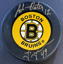 Load image into Gallery viewer, Adam Oates / Joe Juneau Signed Hockey Puck VTG NHL Boston Bruins