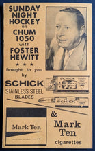 Load image into Gallery viewer, 2 1964 CHUM Charts With Foster Hewitt NHL Hockey Broadcaster Toronto Maple Leafs