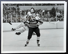 Load image into Gallery viewer, 1971 Buffalo Sabres Type 1 NHL Hockey Photo Eddie Shack On Seals Player Back LOA