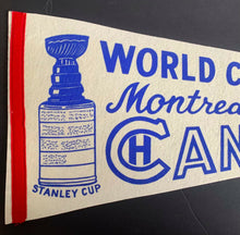 Load image into Gallery viewer, 1960's World Champions Montreal Canadiens Stanley Cup Pennant NHL Hockey 29"