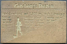 Load image into Gallery viewer, Swedish Newspaper Metal Print Plate Gotesborg Posten World Record Track + Field