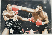 Load image into Gallery viewer, 1987 Boxing Mike Tyson Trevor Berbick Judgement Day Fight Watercolor Painting