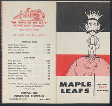 Load image into Gallery viewer, 1957 Toronto Maple Leafs International League Baseball Pocket Schedule Vintage