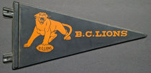 Load image into Gallery viewer, 1960s B.C. Lions Plastic Mini Pennants CFL Vintage Canadian Football Vintage