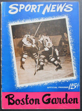 Load image into Gallery viewer, 1946 Boston Gardens NHL Program Bruins vs Montreal Canadiens Maurice Richard
