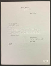 Load image into Gallery viewer, H.L. Hunt Autographed Letter Signed American Oil Tycoon Haroldson Lafayette JSA