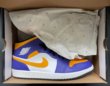 Load image into Gallery viewer, Air Jordan 1 Mid Size 13 Nike Dark Concord  Taxi-White-Black DQ8426-517