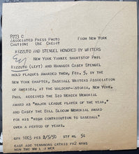 Load image into Gallery viewer, 1950 Phil Rizzuto + Casey Stengel Type 1 Photo Major League Player Of The Year