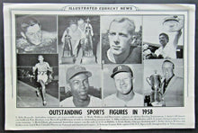 Load image into Gallery viewer, 1958 Illustrated Current New Insert Photo - Featuring Top Sports Figures MLB PGA