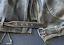 Load image into Gallery viewer, 1990s Indian Distressed Leather Motorcycle Jacket w/Large Back Patches M Vintage