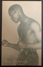 Load image into Gallery viewer, 1947 Young Sugar Ray Robinson Exhibit Card Hall of Fame Boxing Sports Vintage