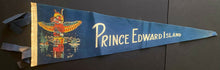 Load image into Gallery viewer, 1940's Prince Edward Island Vintage Old Felt Pennant 21" PEI Canada