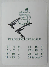 Load image into Gallery viewer, Masters Champion Gary Player Autographed Augusta National Club Par 3 Scorecard