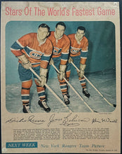 Load image into Gallery viewer, Jean Beliveau Signed 1959 Toronto Star Mounted Photo Vintage NHL Hockey