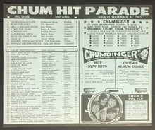 Load image into Gallery viewer, 1965 Chum Radio Survey Chart Toronto The Beatles Bob Dylan Righteous Bros