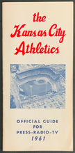 Load image into Gallery viewer, 1961 Kansas City Athletics Official Media Press Radio TV Guide MLB Baseball