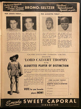 Load image into Gallery viewer, 1949 CFL Football Vintage Program Montreal Alouettes vs Toronto Argonauts Vtg