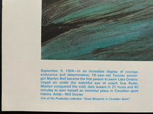 Load image into Gallery viewer, 1954 Marilyn Bell Vintage Print Toronto First Person To Swim Lake Ontario Canada