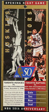 Load image into Gallery viewer, 50th NBA Anniversary Toronto Raptors Full Ticket and Schedule 1996-97 Basketball
