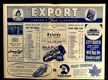 Load image into Gallery viewer, 1958 Maple Leaf Gardens NHL Hockey Program VTG Leafs vs Rangers Billy Harris