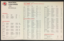 Load image into Gallery viewer, 1982 Canadian Football League Schedule CFL Standard Life Montreal Concordes