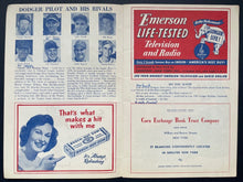 Load image into Gallery viewer, 1951 Brooklyn Dodgers New York Yankees MLB Baseball Program Signed Dick Williams