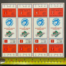 Load image into Gallery viewer, 1987 MLB Baseball Toronto Blue Jays World Series Phantom Ticket Strip of 4