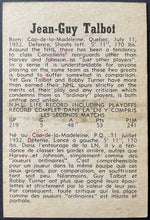 Load image into Gallery viewer, 1958-59 Parkhurst Hockey Card 41 Jean Guy Talbot Montreal Canadiens Vintage NHL