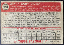 Load image into Gallery viewer, 1952 Topps Baseball #258 Steve Gromek MLB Card Cleveland Indians 5th Series