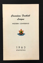 Load image into Gallery viewer, 1963 Canadian Football League CFL Western Conference Statistics Booklet Regina