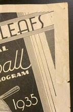 Load image into Gallery viewer, 1935 International Baseball IL Toronto Maple Leafs v Buffalo Bisons Program